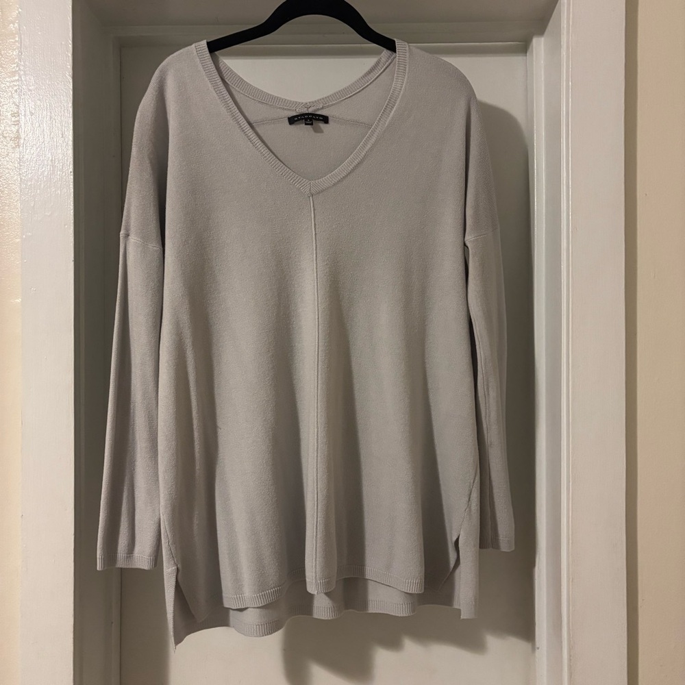 Light Gray V-Neck Sweater